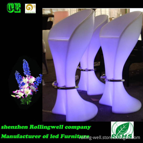 High Plastic Bar Stool with LED Light